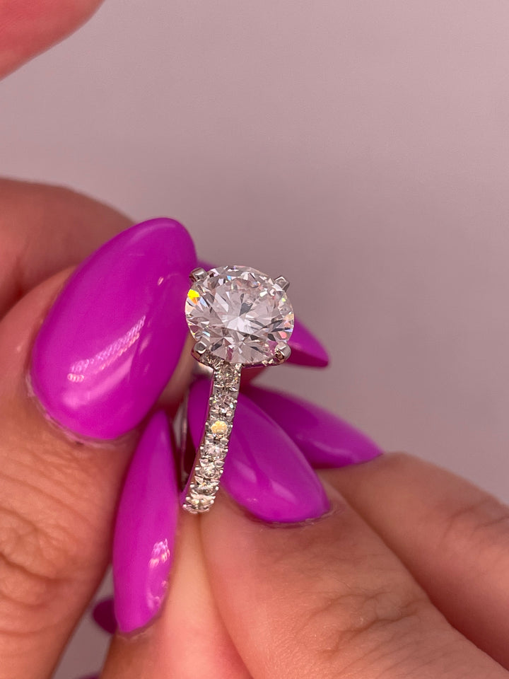 טבעת אירוסין קלאסית 1.75 קראט מעבדה cvd