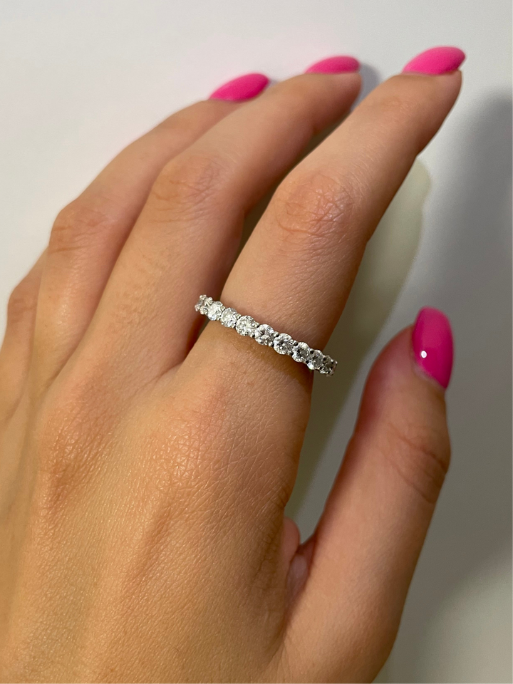 טבעת יהלומים אטרנטי כל האצבע 2 קראט מעבדה cvd