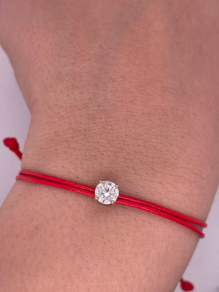 צמיד חוט יהלום בודד 0.50 קראט טבעי