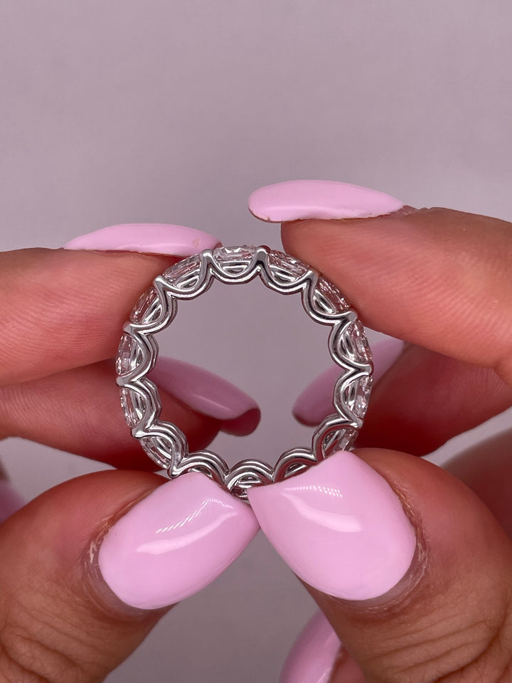 טבעת יהלומים אטרנטי שלמה אובלים 3 קראט מעבדה cvd