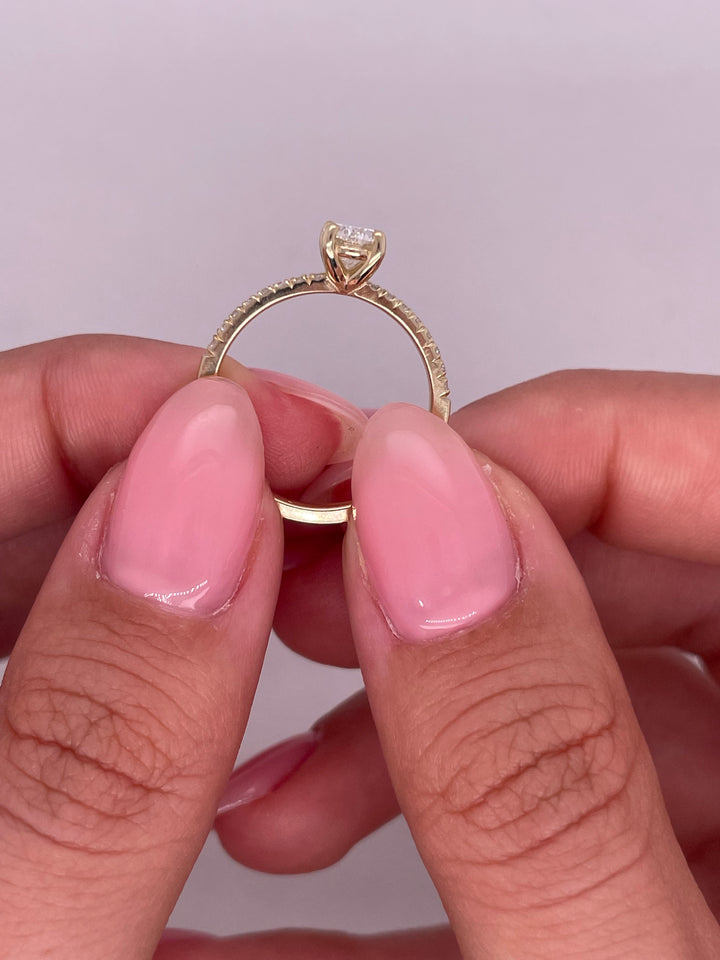 טבעת אירוסין 0.75 קראט מעבדה