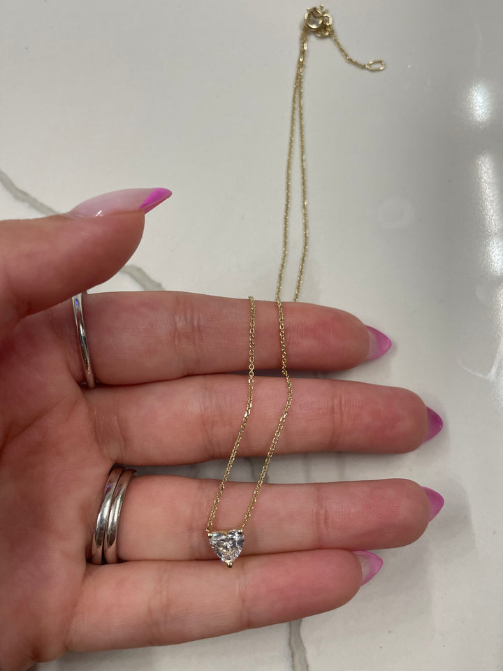 שרשרת זהב יהלום לב  0.75 קראט מעבדה