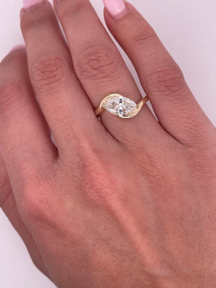 טבעת אירוסין סוליטר ״ריף״ 1.50 קראט מעבדה cvd