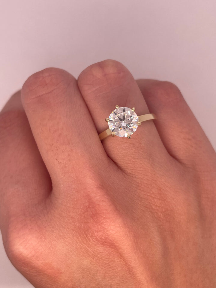 טבעת אירוסין סוליטר 6 שיניים 2.50 קראט מעבדה cvd