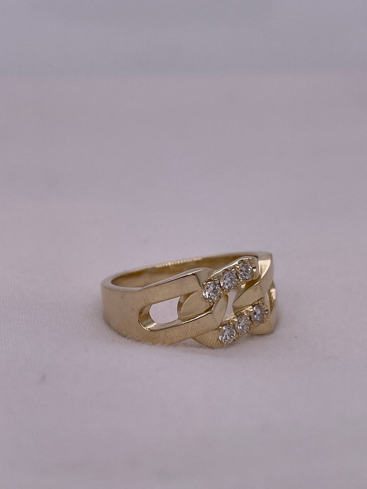 טבעת יהלומים טבעיים ״לונה״ 0.18 קראט טבעי