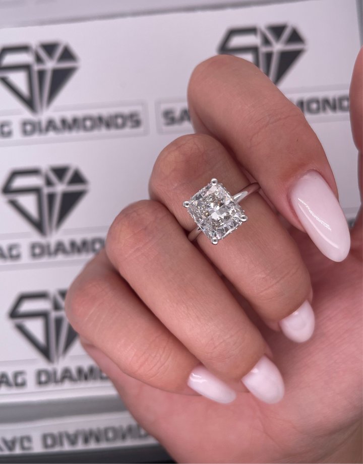 טבעת אירוסין יהלום רדיאן 2 קראט מעבדה cvd