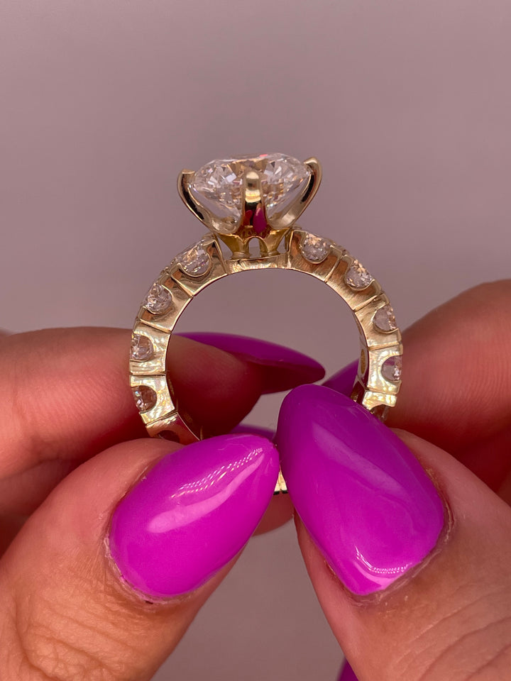 טבעת אירוסין 10 קראט קראט יהלומים מעבדה cvd