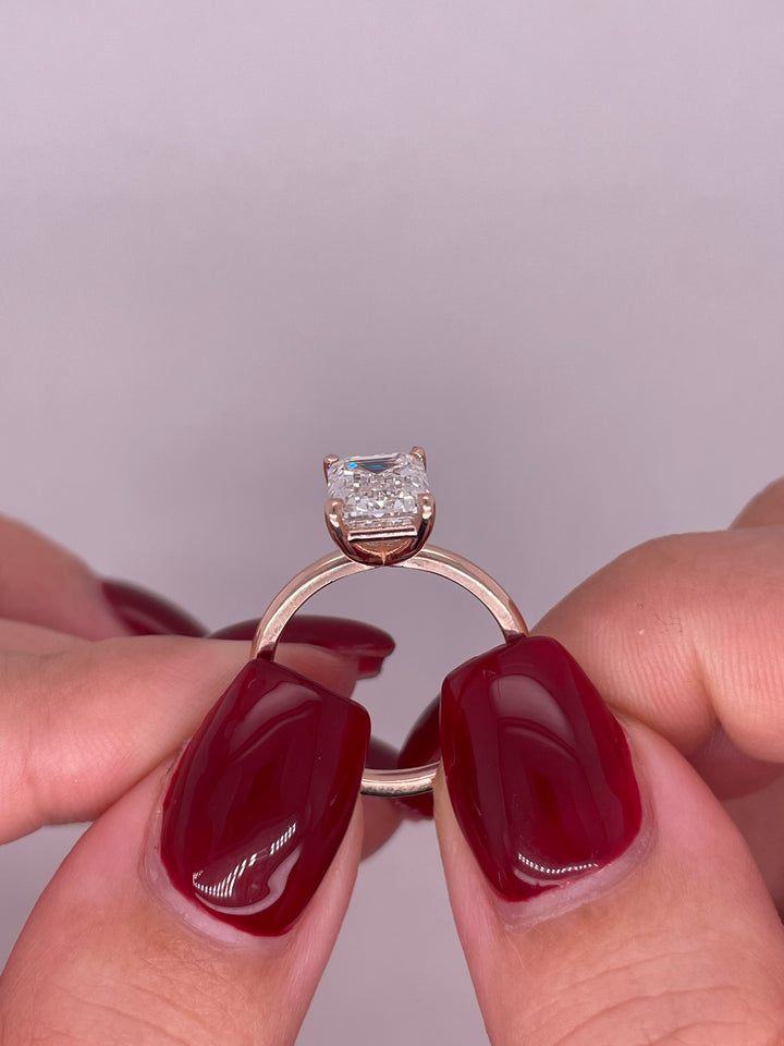 טבעת אירוסין סוליטר 3 קראט מעבדה cvd