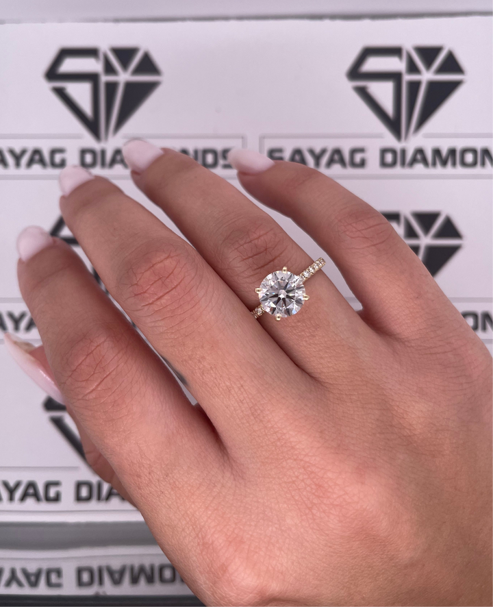 טבעת אירוסין קלאסית 1.75 קראט מעבדה cvd