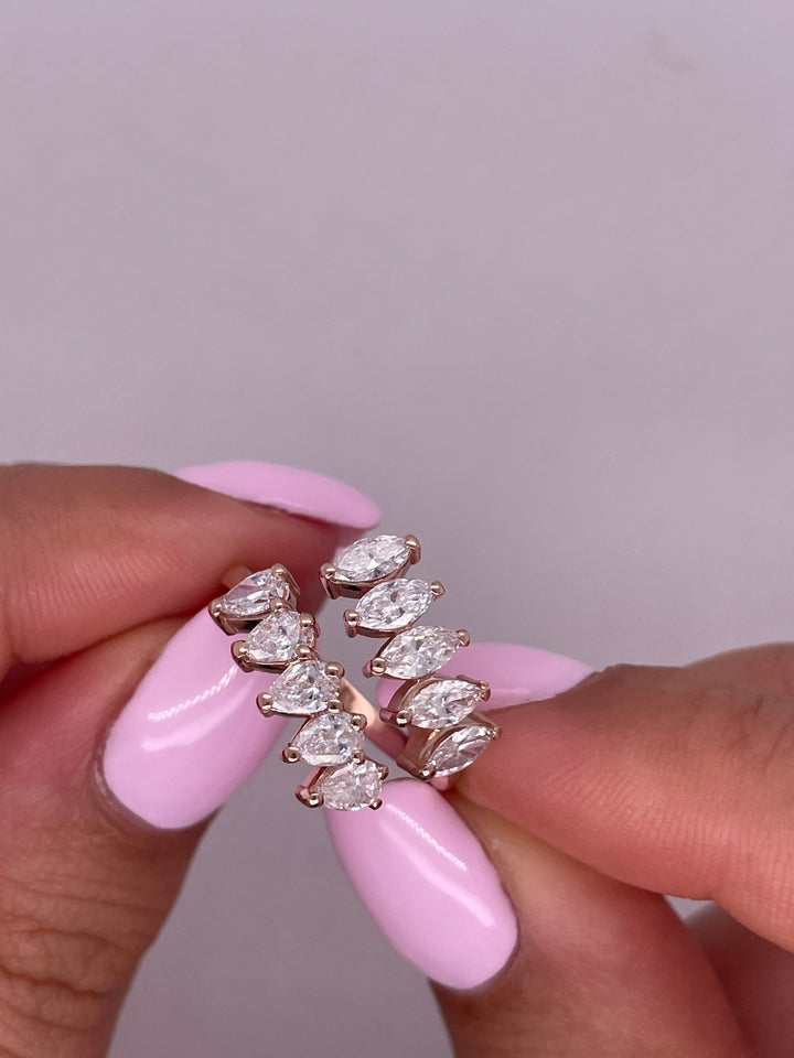 טבעת יהלומים ספירלה 2 קראט מעבדה cvd