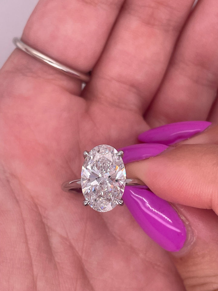 טבעת אירוסין סוליטר 3 קראט מעבדה cvd