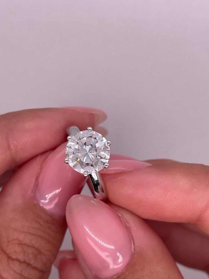 טבעת אירוסין סוליטר 6 שיניים 2 קראט טבעי