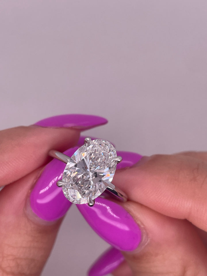 טבעת אירוסין סוליטר 3 קראט מעבדה cvd