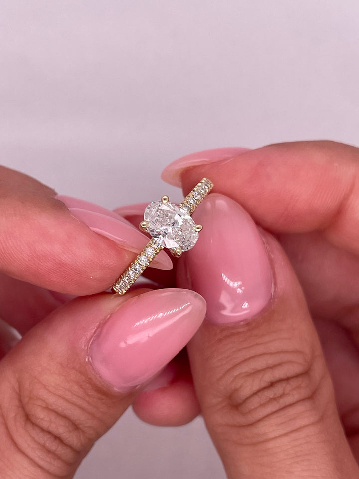 טבעת אירוסין 0.75 קראט מעבדה