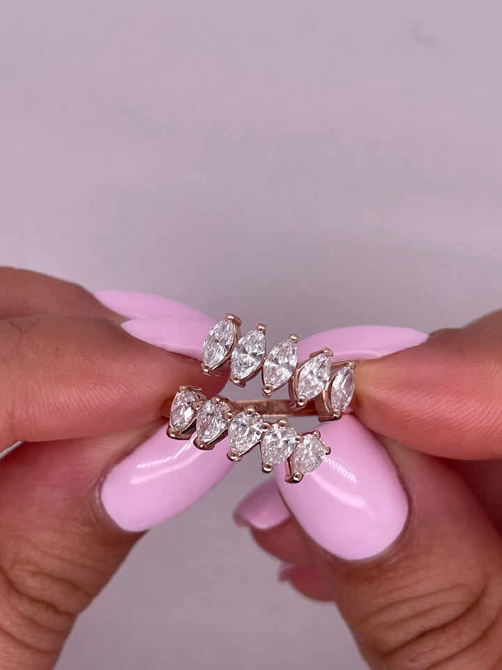 טבעת יהלומים ספירלה 2 קראט מעבדה cvd