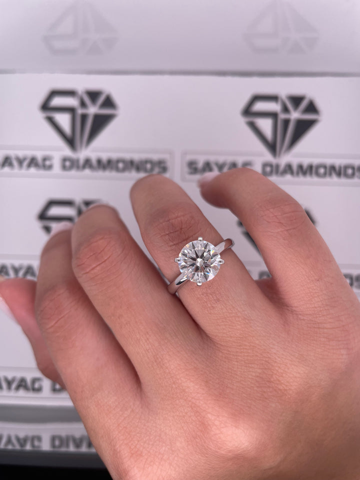 טבעת אירוסין סוליטר 3 קראט טבעי