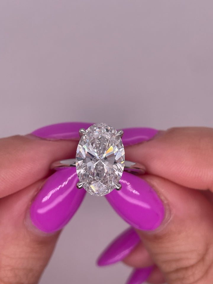 טבעת אירוסין סוליטר 3 קראט מעבדה cvd