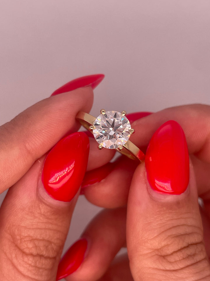 טבעת אירוסין סוליטר 6 שיניים 2.50 קראט מעבדה cvd