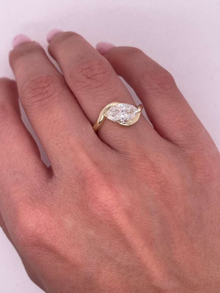 טבעת אירוסין סוליטר ״ריף״ 1.50 קראט מעבדה cvd