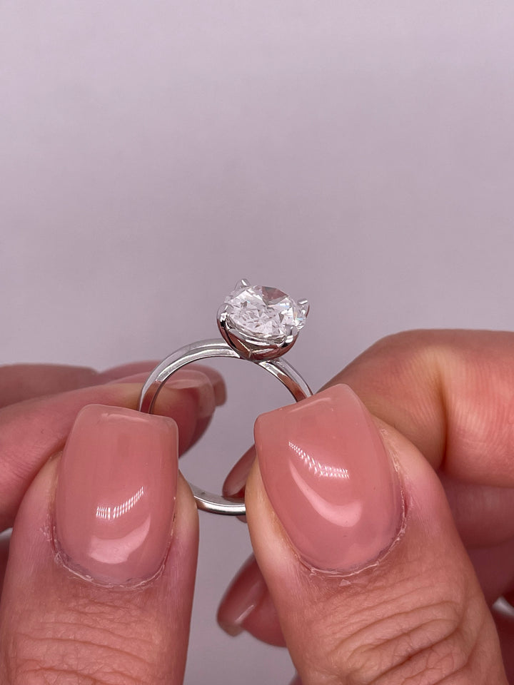 טבעת סוליטר יהלום 1.50 קראט אובל מעבדה cvd