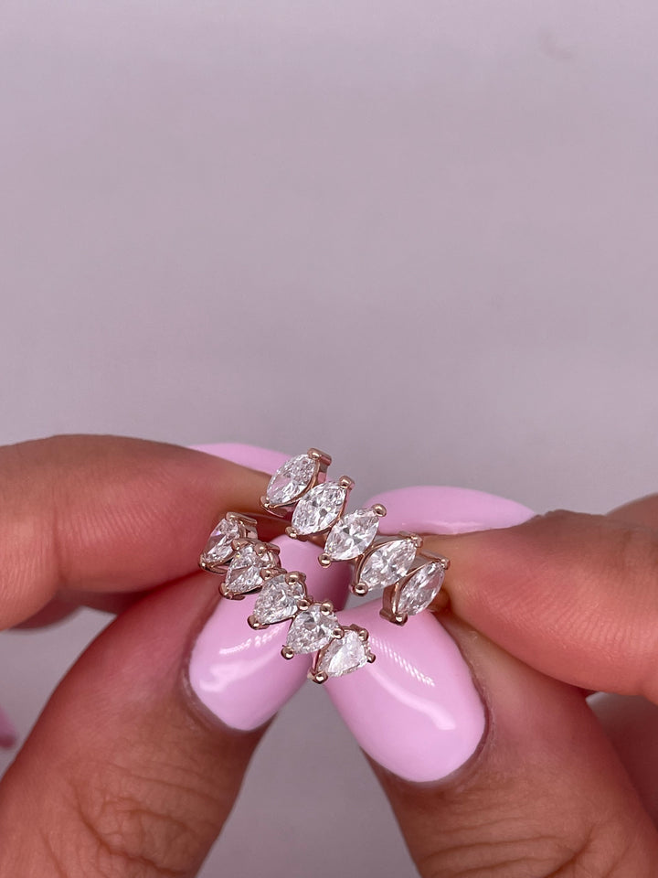 טבעת יהלומים ספירלה 2 קראט מעבדה cvd