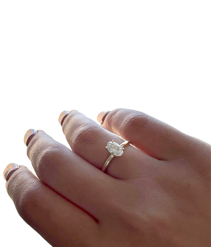 טבעת אירוסין סוליטר 1 קראט טבעי