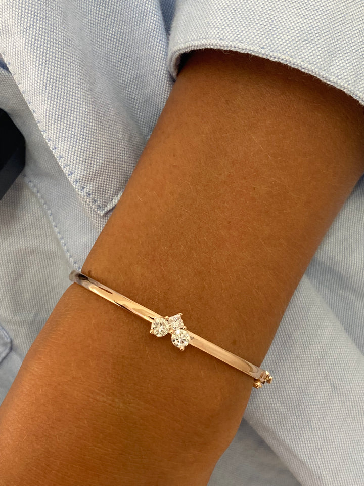 צמיד זהב קשיח יהלומים 0.60 קראט מעבדה