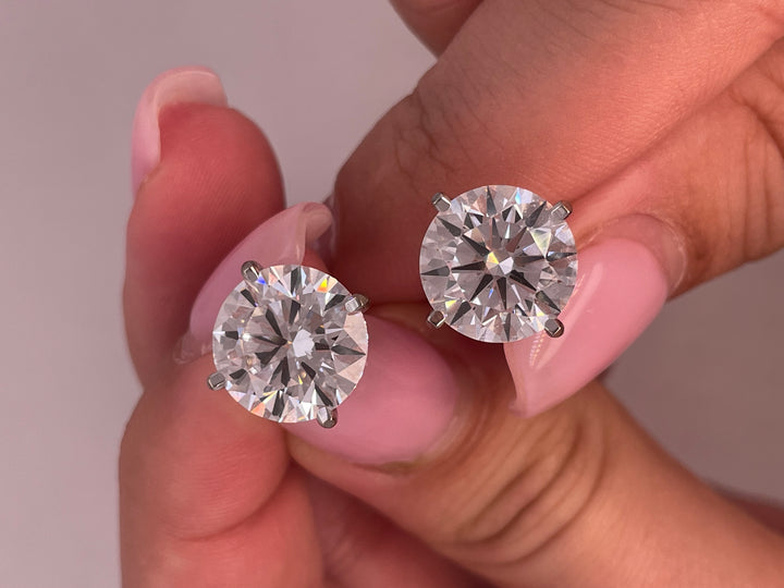 עגילי יהלומים צמודים 6 קראט מעבדה cvd