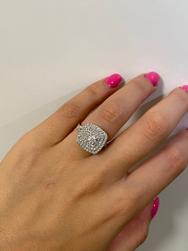 טבעת יהלומים דגם אמור 1 קראט מעבדה