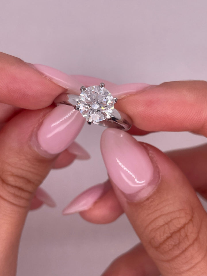 טבעת אירוסין סוליטר 6 שיניים 1.50 קראט טבעי