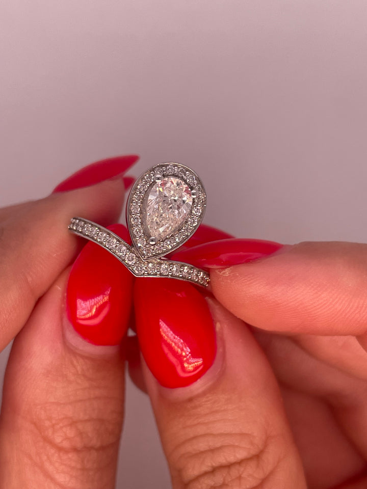 טבעת אירוסין ״אדל״ 2 קראט מעבדה cvd