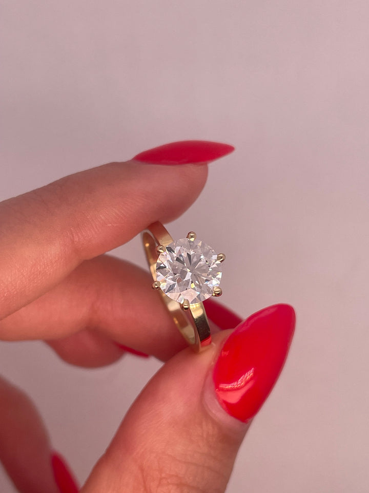 טבעת אירוסין סוליטר 6 שיניים 2.50 קראט מעבדה cvd