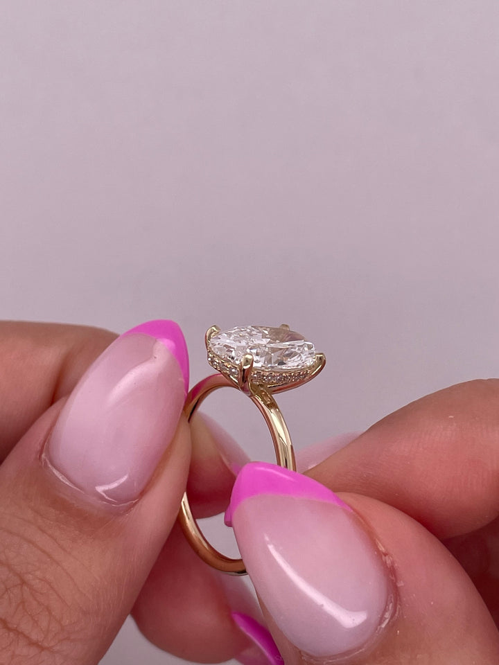 טבעת אירוסין סוליטר היילו 2.70 קראט טבעי