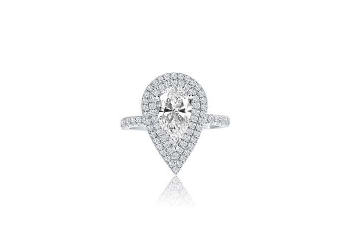 טבעת אירוסין היילו 2.20 קראט מעבדה cvd