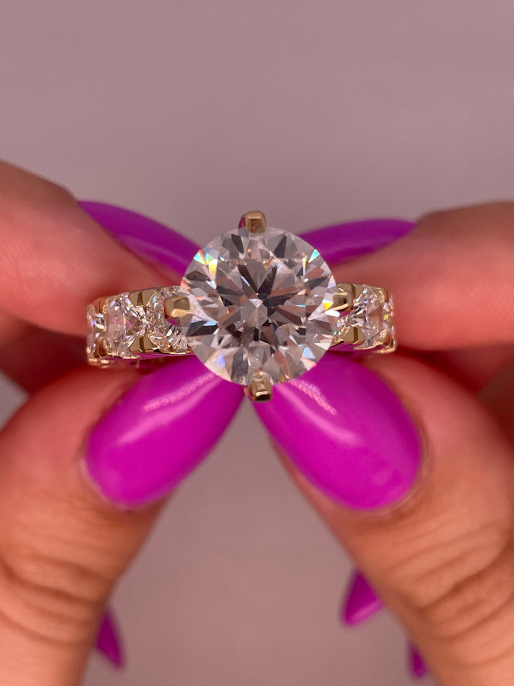 טבעת אירוסין 10 קראט קראט יהלומים מעבדה cvd