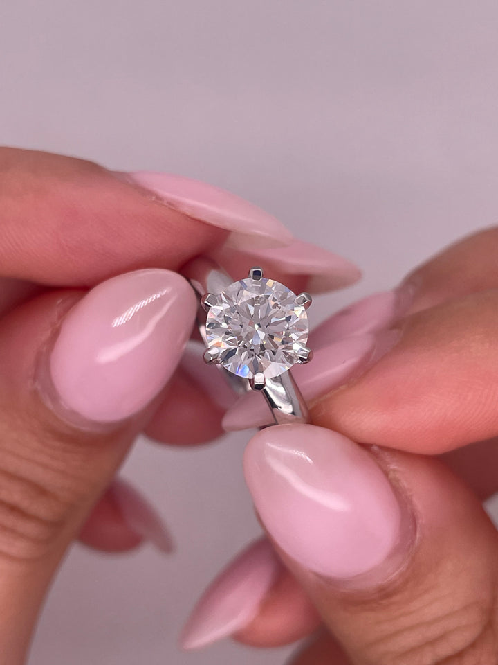 טבעת אירוסין סוליטר 6 שיניים 1.50 קראט טבעי