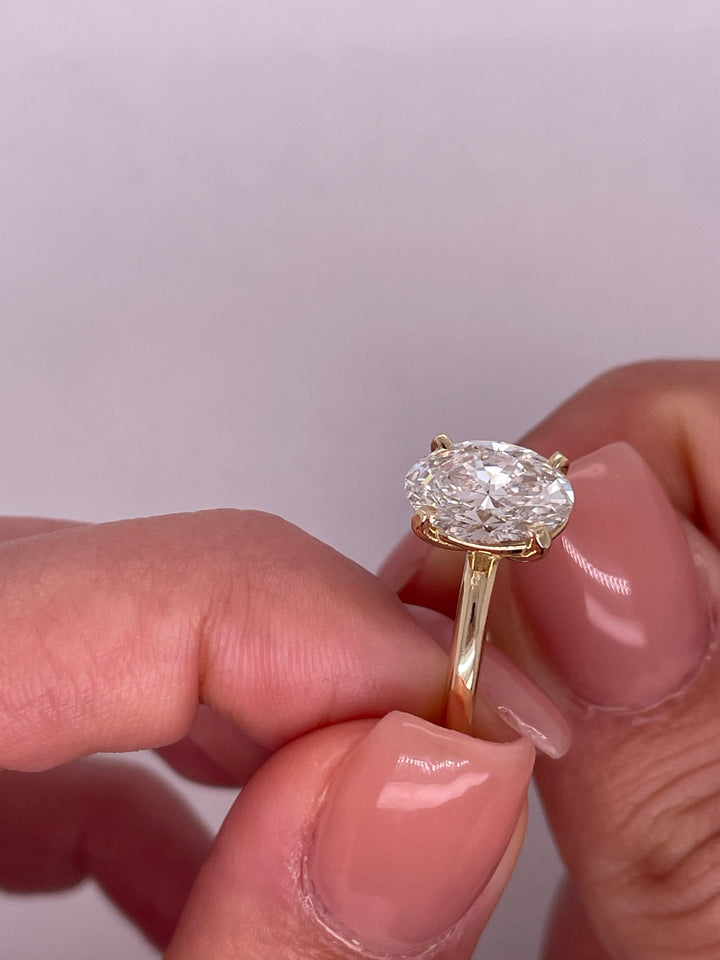 טבעת אירוסין סוליטר 0.75 קראט אובל מעבדה