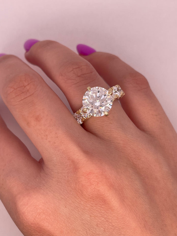 טבעת אירוסין 10 קראט קראט יהלומים מעבדה cvd