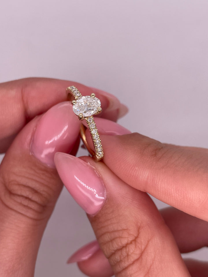 טבעת אירוסין 0.75 קראט מעבדה