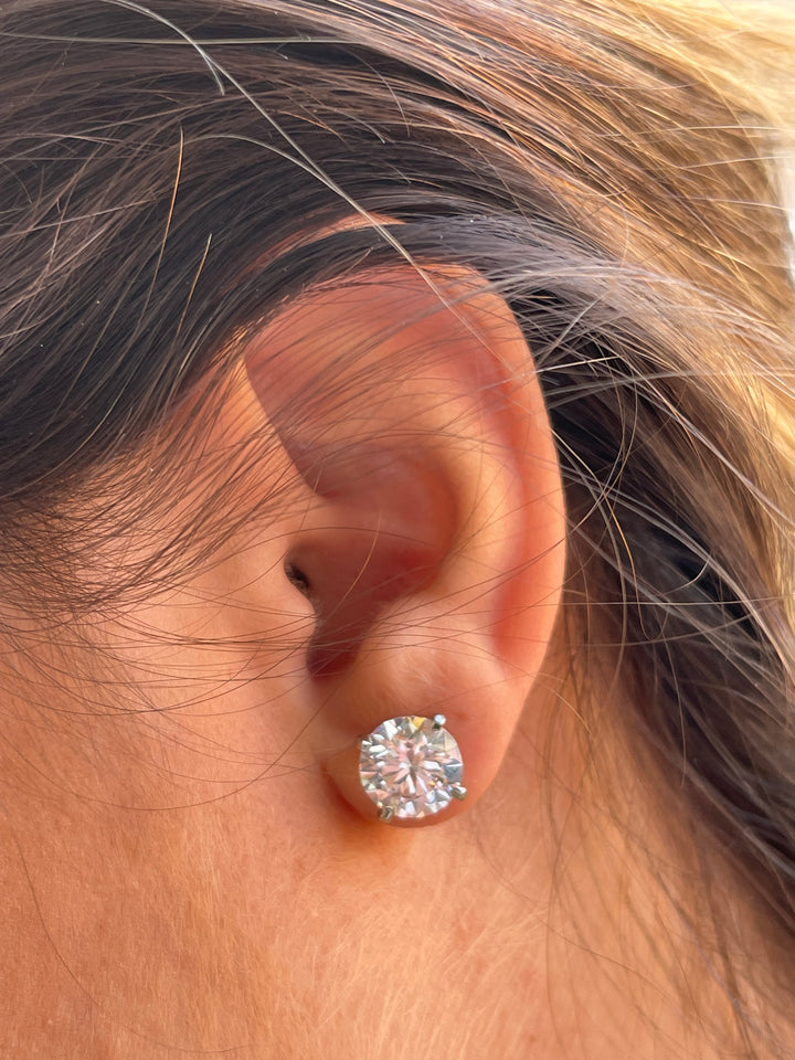 עגילי יהלומים צמודים 4 קראט טבעי