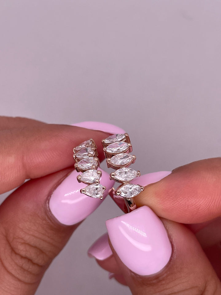 טבעת יהלומים ספירלה 2 קראט מעבדה cvd