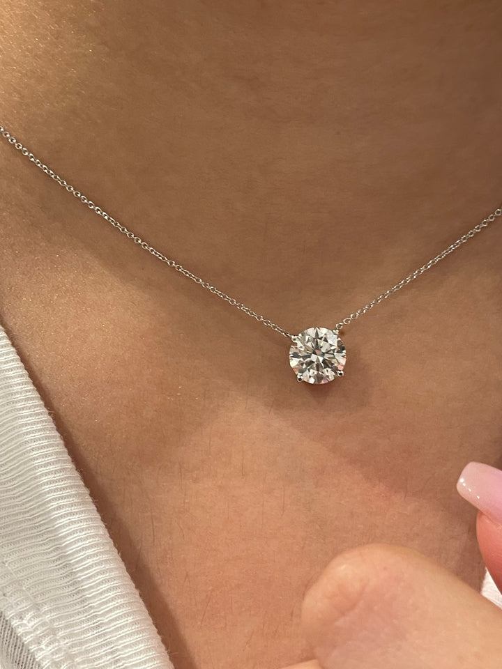 שרשרת יהלום מרחף 2 קראט יהלום טבעי