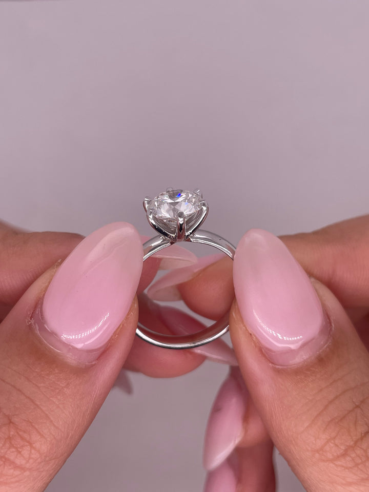 טבעת אירוסין סוליטר 6 שיניים 1.50 קראט טבעי