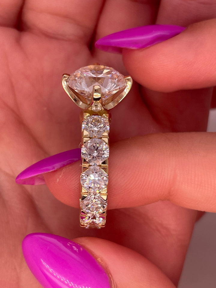 טבעת אירוסין 10 קראט קראט יהלומים מעבדה cvd