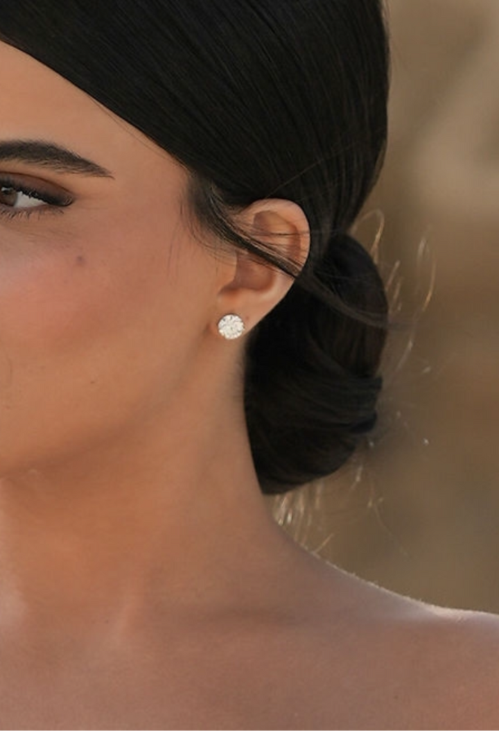 עגילי יהלומים צמודים 5 קראט מעבדה