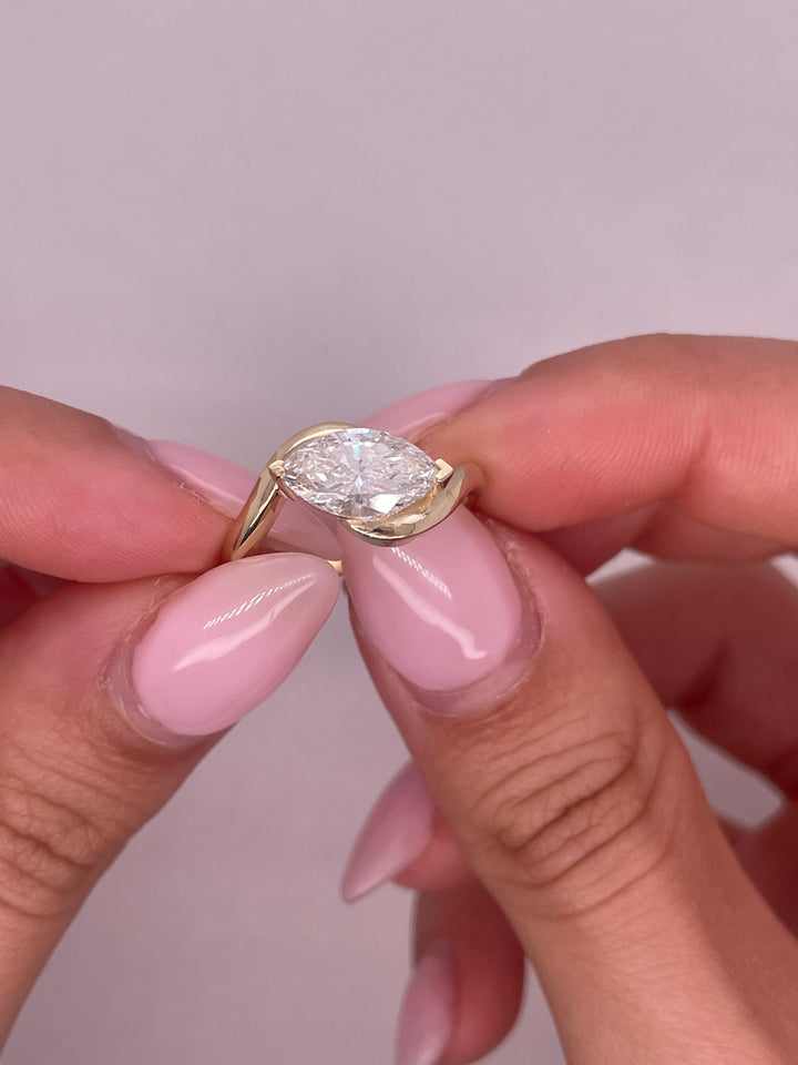 טבעת אירוסין סוליטר ״ריף״ 1.50 קראט מעבדה cvd