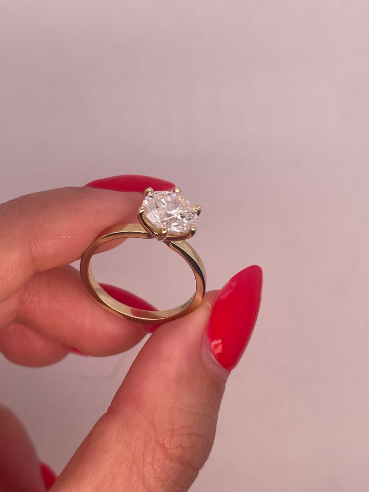 טבעת אירוסין סוליטר 6 שיניים 2.50 קראט מעבדה cvd