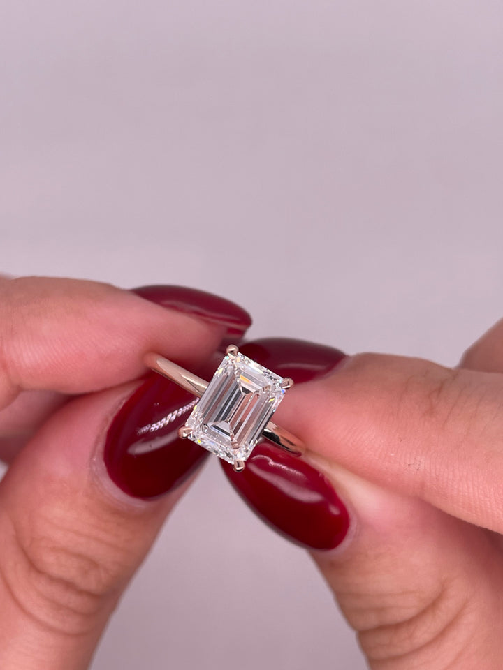 טבעת אירוסין סוליטר 3 קראט מעבדה cvd