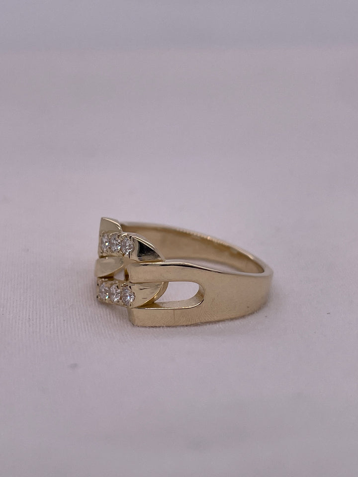 טבעת יהלומים טבעיים ״לונה״ 0.18 קראט טבעי