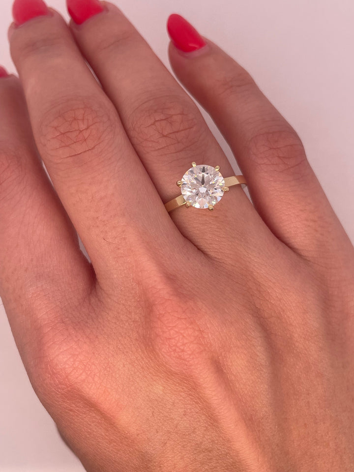 טבעת אירוסין סוליטר 6 שיניים 2.50 קראט מעבדה cvd